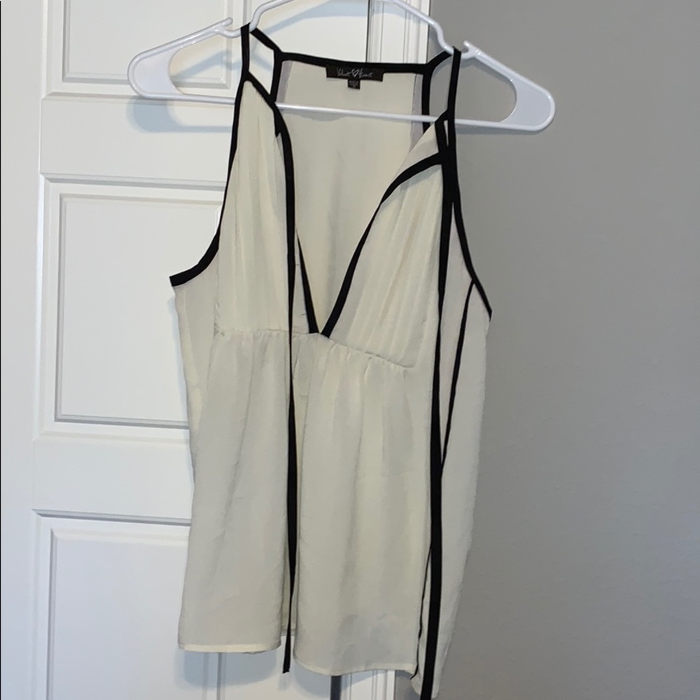 White top with black trim